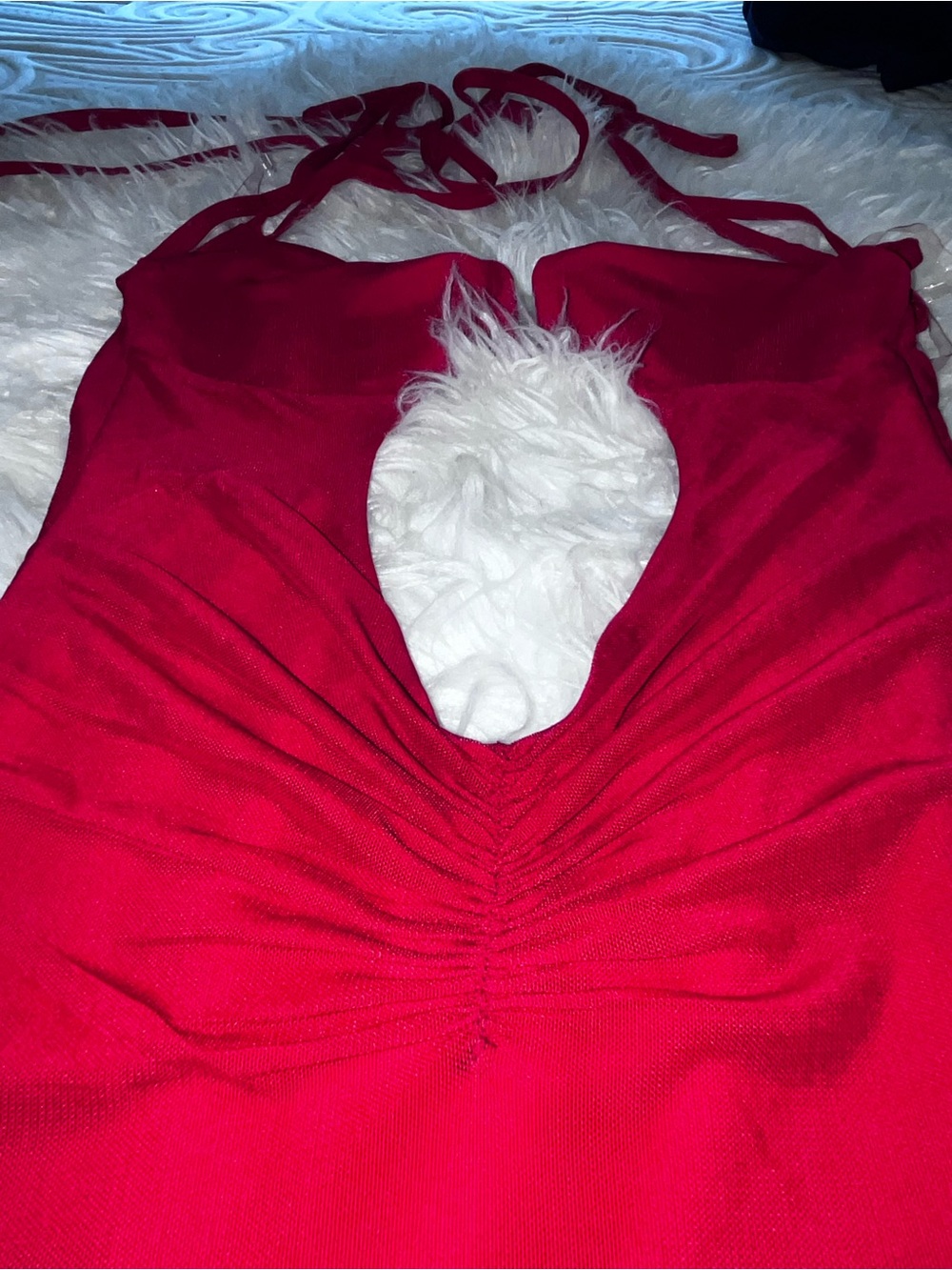 Red Backless Cutout Maxi Dress with High Slit - Picture 4 of 11